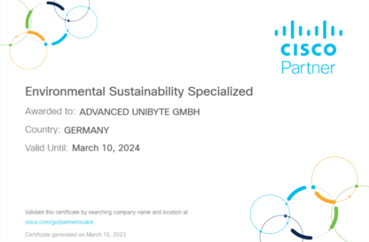 Zertifizierung - Cisco - Environmental - Sustainability - 2023