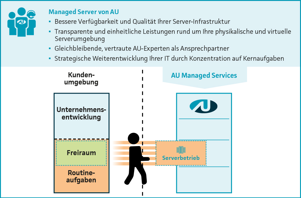 Infografik Managed Server, Serverbetrieb auslagern